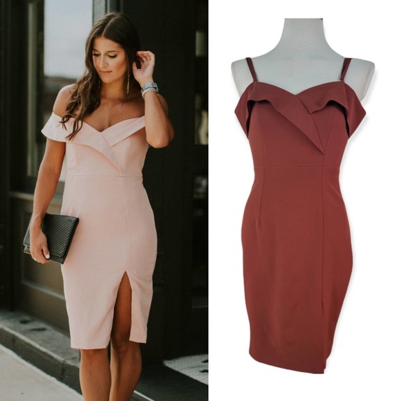 ONE ONE SIX NORDSTROM OFF THE SHOULDER SWEETHEART NECK COCKTAIL DRESS SI… - Picture 3 of 12